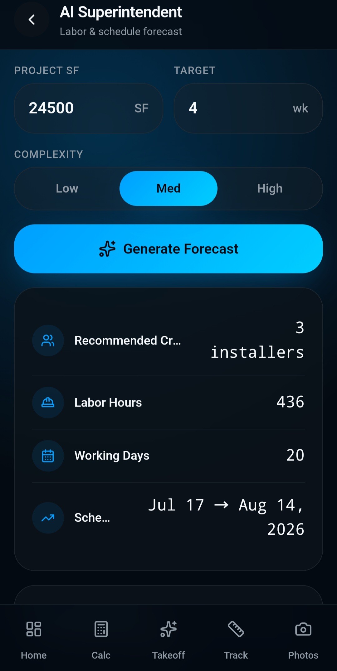 AI Superintendent screen